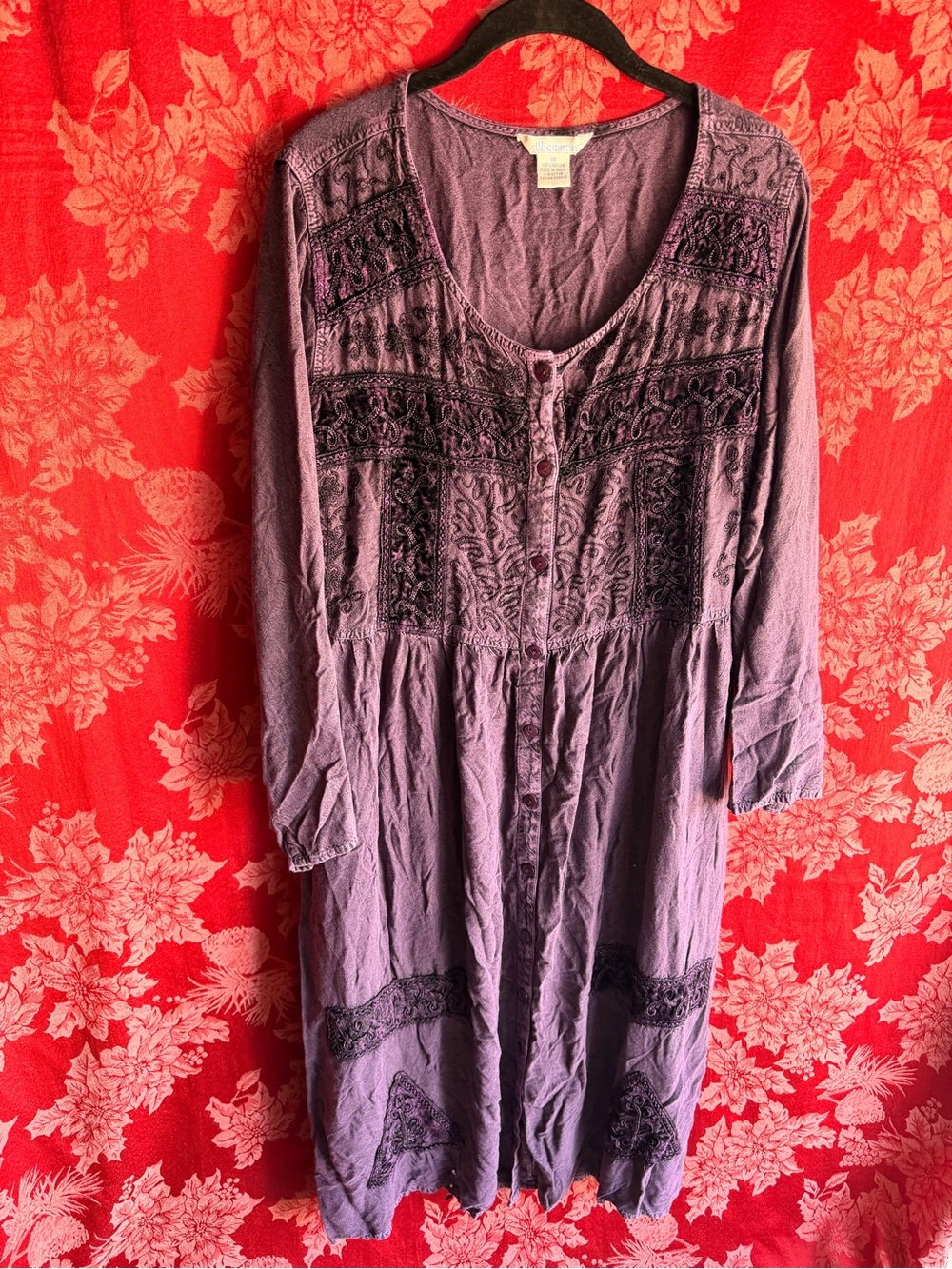 Purple Silhouettes long sleeve dress
